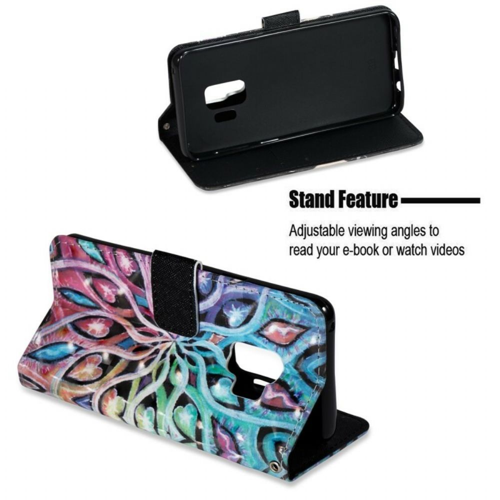 Flip Case Für Samsung Galaxy S9 Bunte Pflanze