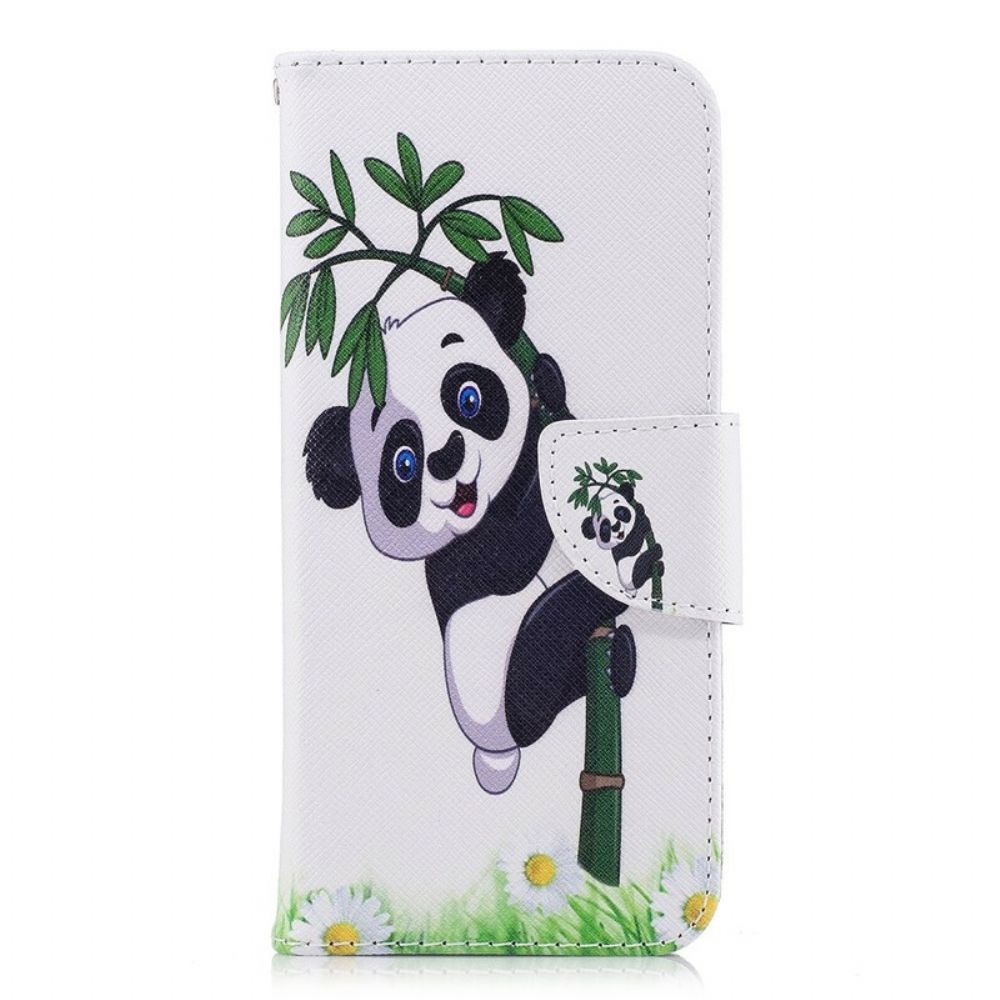 Flip Case Für Samsung Galaxy S9 Panda Auf Bambus