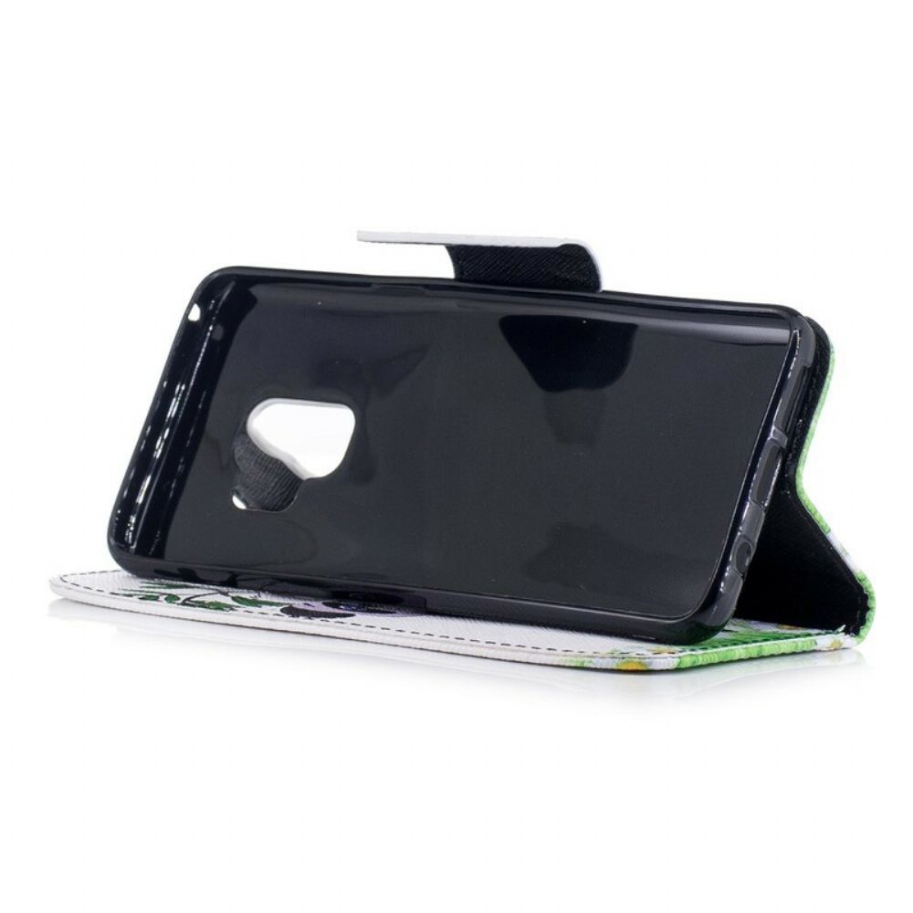 Flip Case Für Samsung Galaxy S9 Panda Auf Bambus