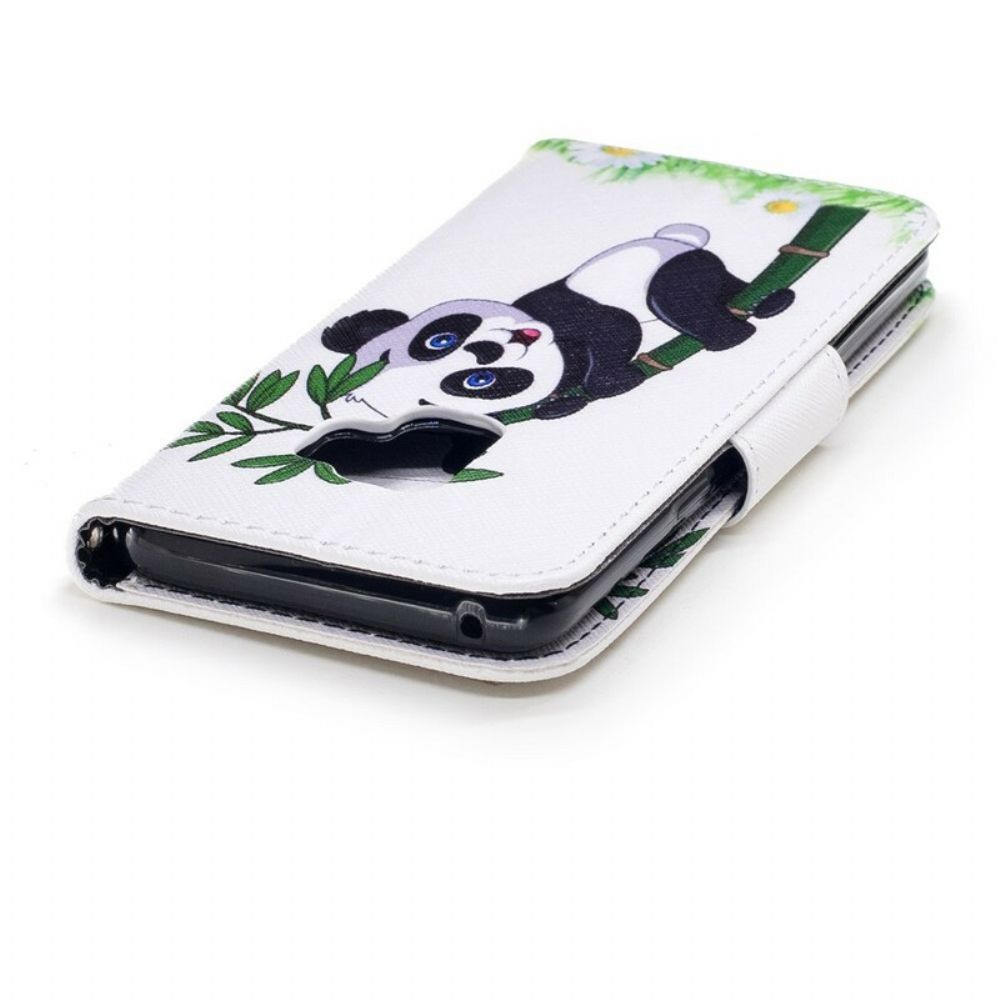 Flip Case Für Samsung Galaxy S9 Panda Auf Bambus