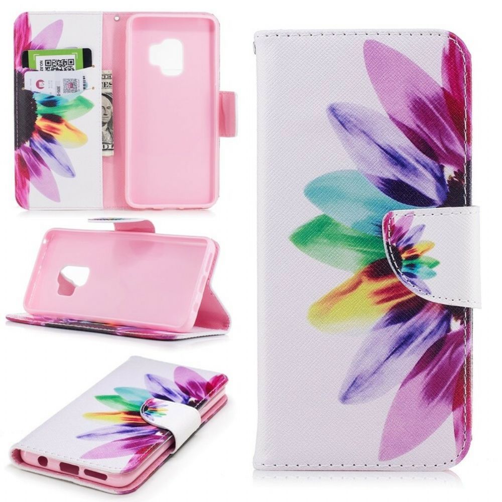 Lederhüllen Für Samsung Galaxy S9 Aquarell Blume
