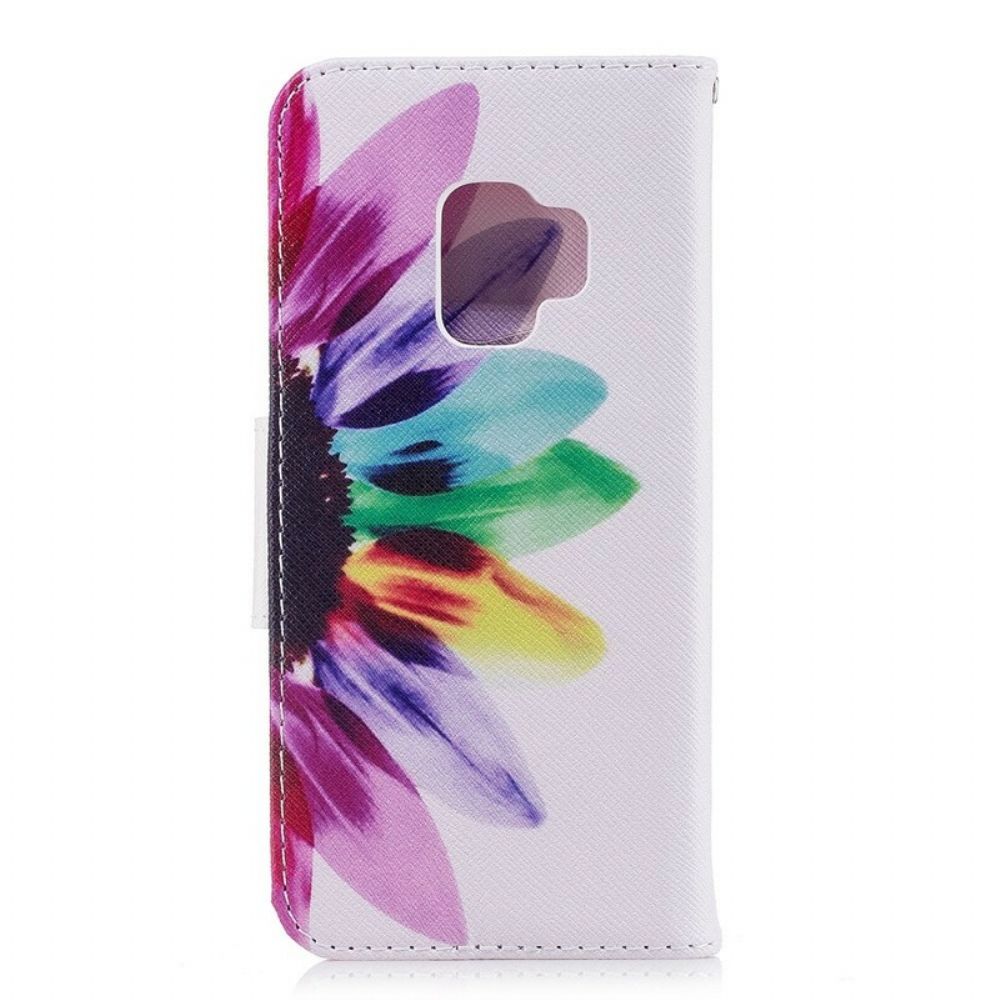 Lederhüllen Für Samsung Galaxy S9 Aquarell Blume