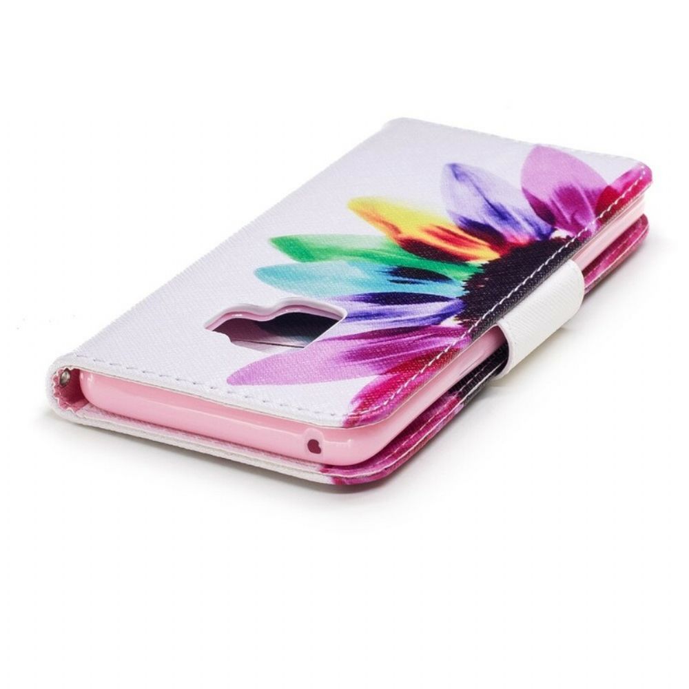 Lederhüllen Für Samsung Galaxy S9 Aquarell Blume
