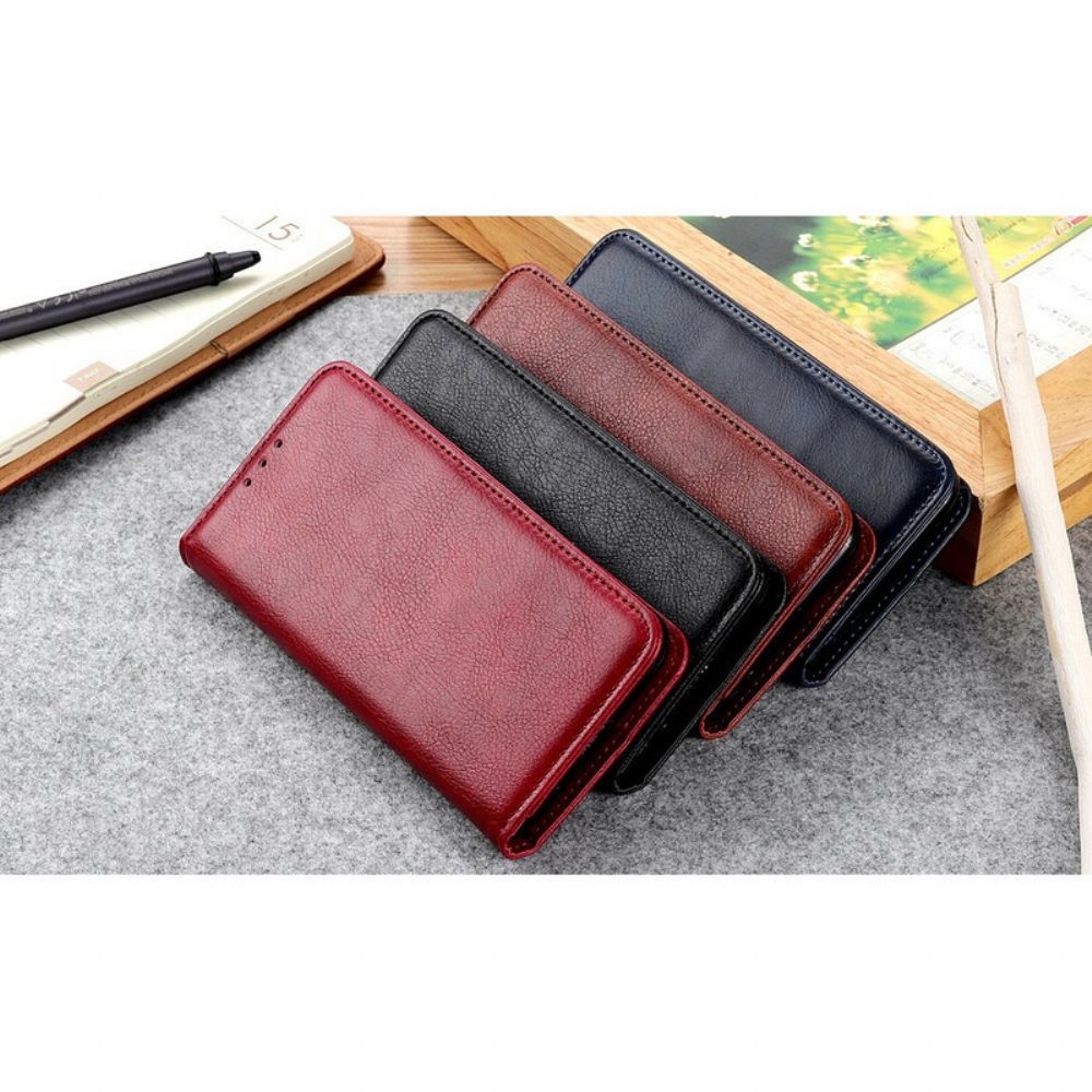 Schutzhülle Für Oppo Find X2 Pro Flip Case Elegance Litschi-spaltleder