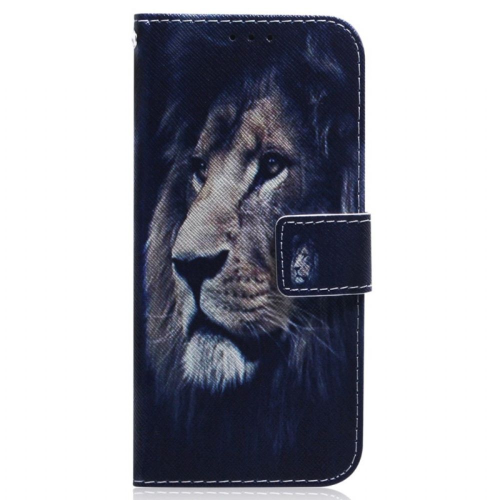Flip Case Für Realme GT Neo 3 Mitternachtslöwe
