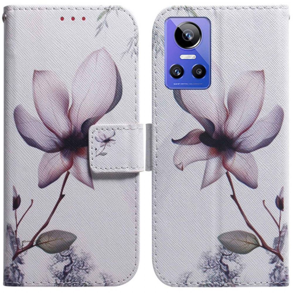 Flip Case Für Realme GT Neo 3 Vergängliche Blume