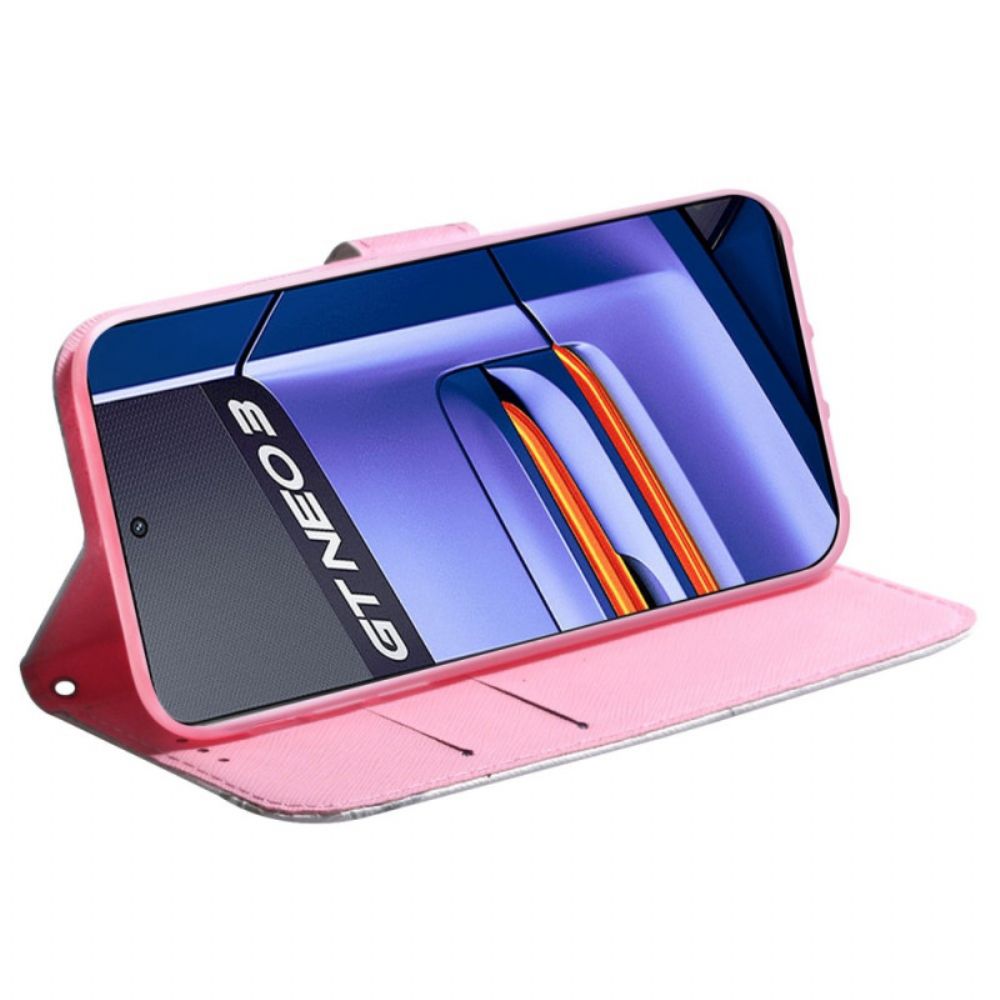 Flip Case Für Realme GT Neo 3 Vergängliche Blume