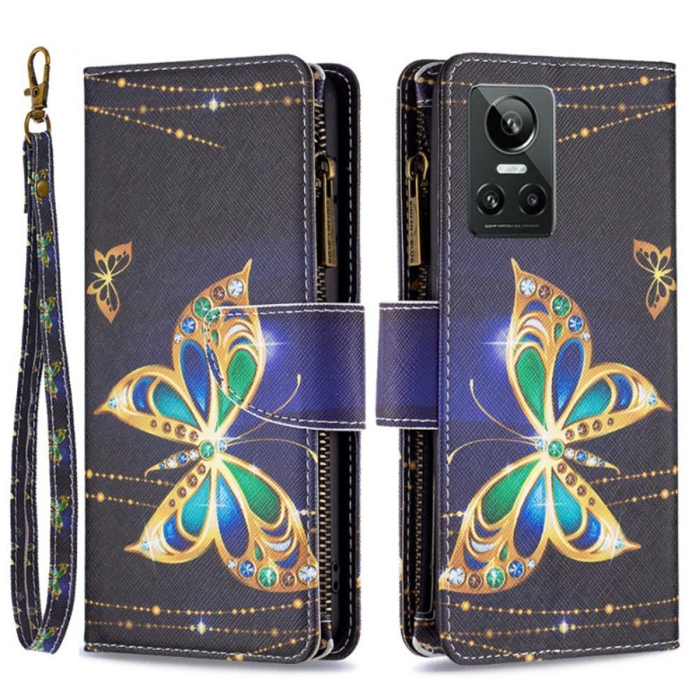 Lederhüllen Für Realme GT Neo 3 Durchscheinender Schmetterling