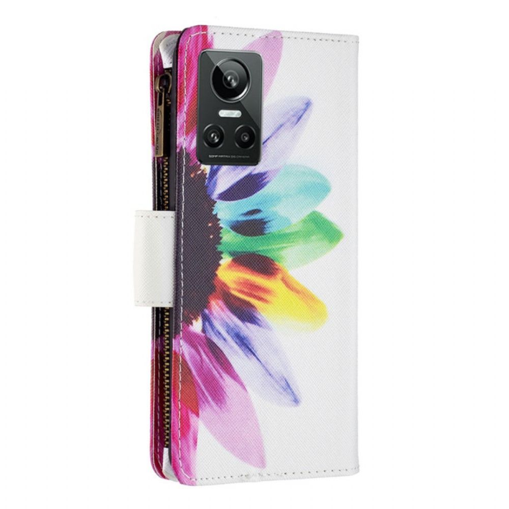 Lederhüllen Für Realme GT Neo 3 Mehrfarbige Blume