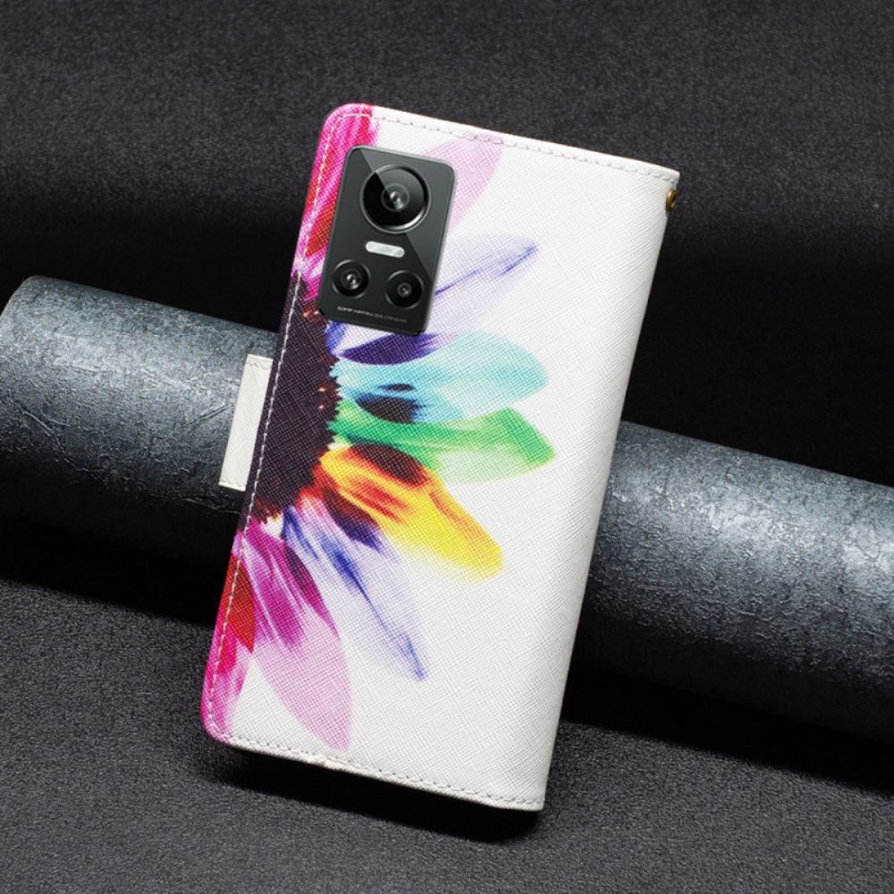 Lederhüllen Für Realme GT Neo 3 Mehrfarbige Blume