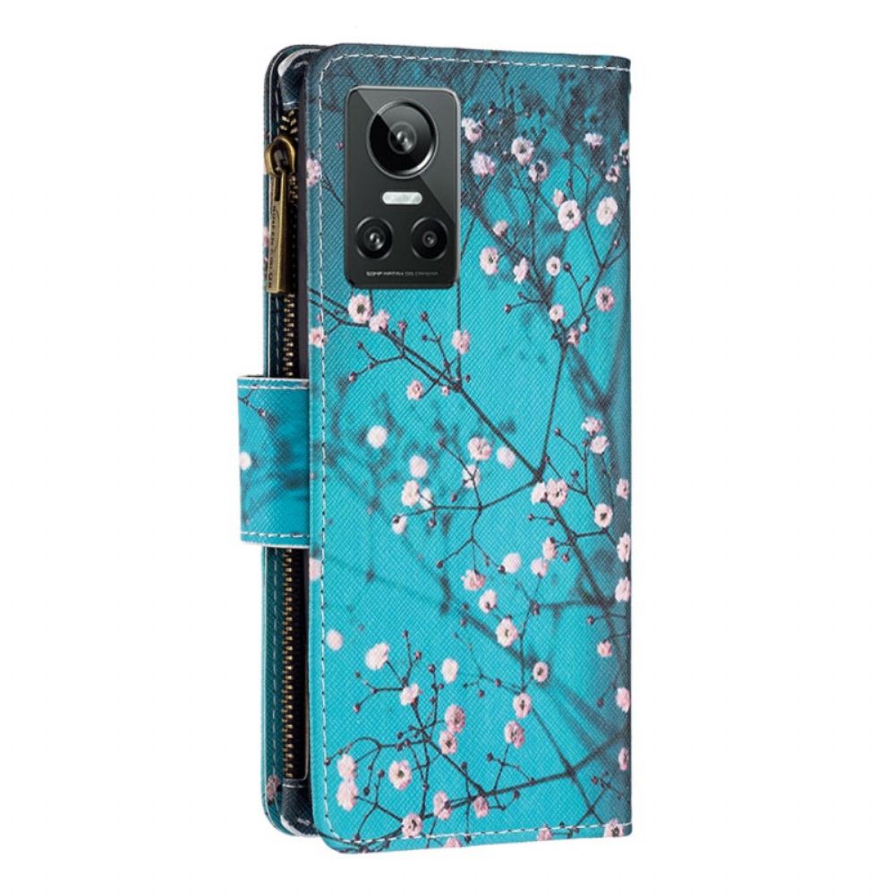 Lederhüllen Für Realme GT Neo 3 Mitternachtsblumen