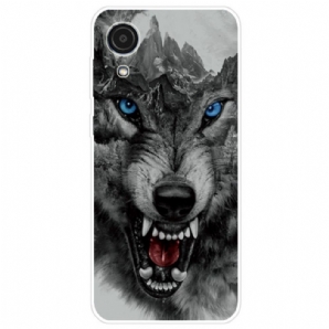 Handyhülle Für Samsung Galaxy A03 Core Erhabener Wolf