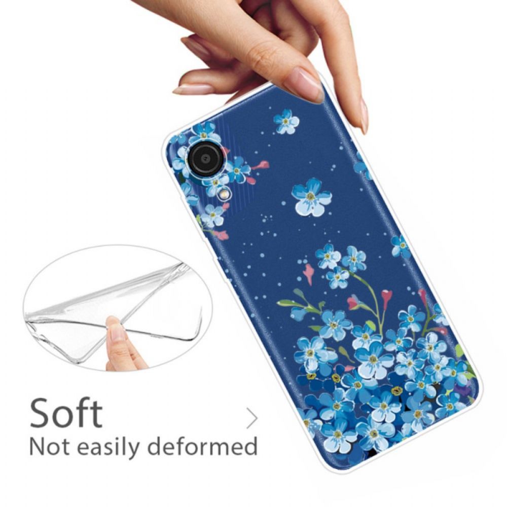 Hülle Für Samsung Galaxy A03 Core Blaue Blumen