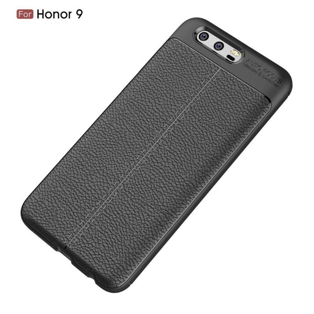 Hülle Für Honor 9 Doppellinie Litschi-leder-effekt