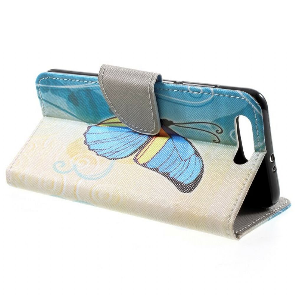 Lederhüllen Für Honor 9 Bunter Schmetterling