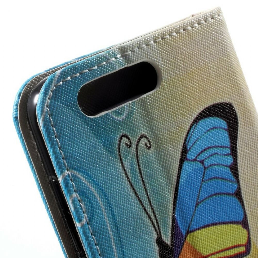 Lederhüllen Für Honor 9 Bunter Schmetterling