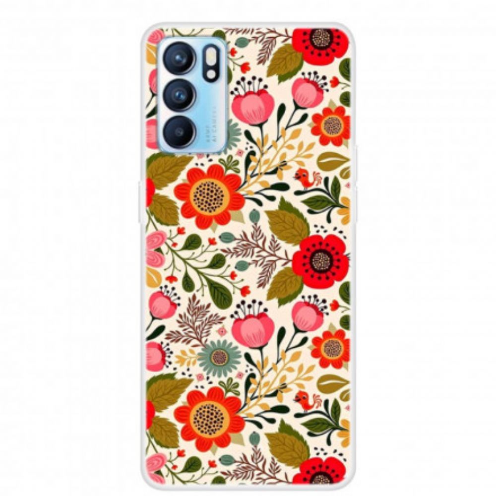 Handyhülle Für Oppo Reno 6 5G Blumenteppich