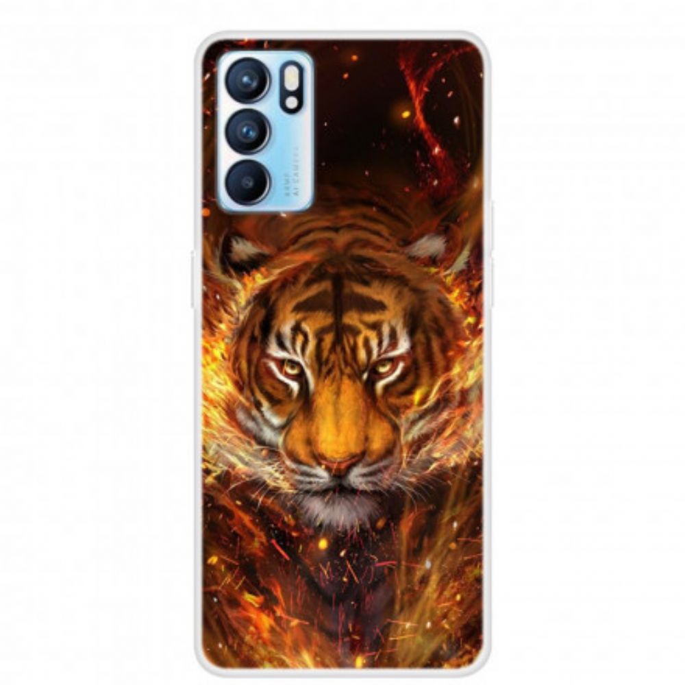 Hülle Für Oppo Reno 6 5G Flexibler Tiger