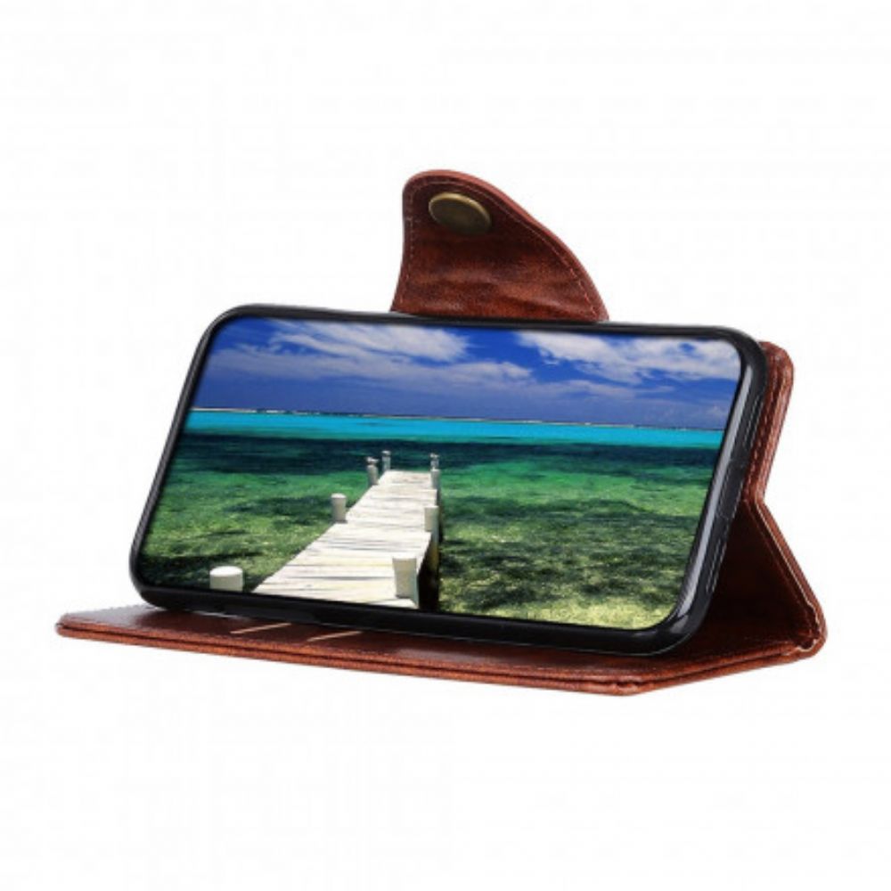 Lederhüllen Für Oppo Reno 6 5G Kunstlederknopf Vintage