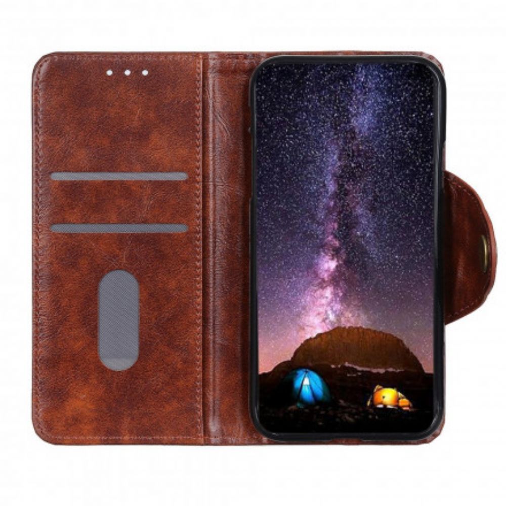 Lederhüllen Für Oppo Reno 6 5G Kunstlederknopf Vintage