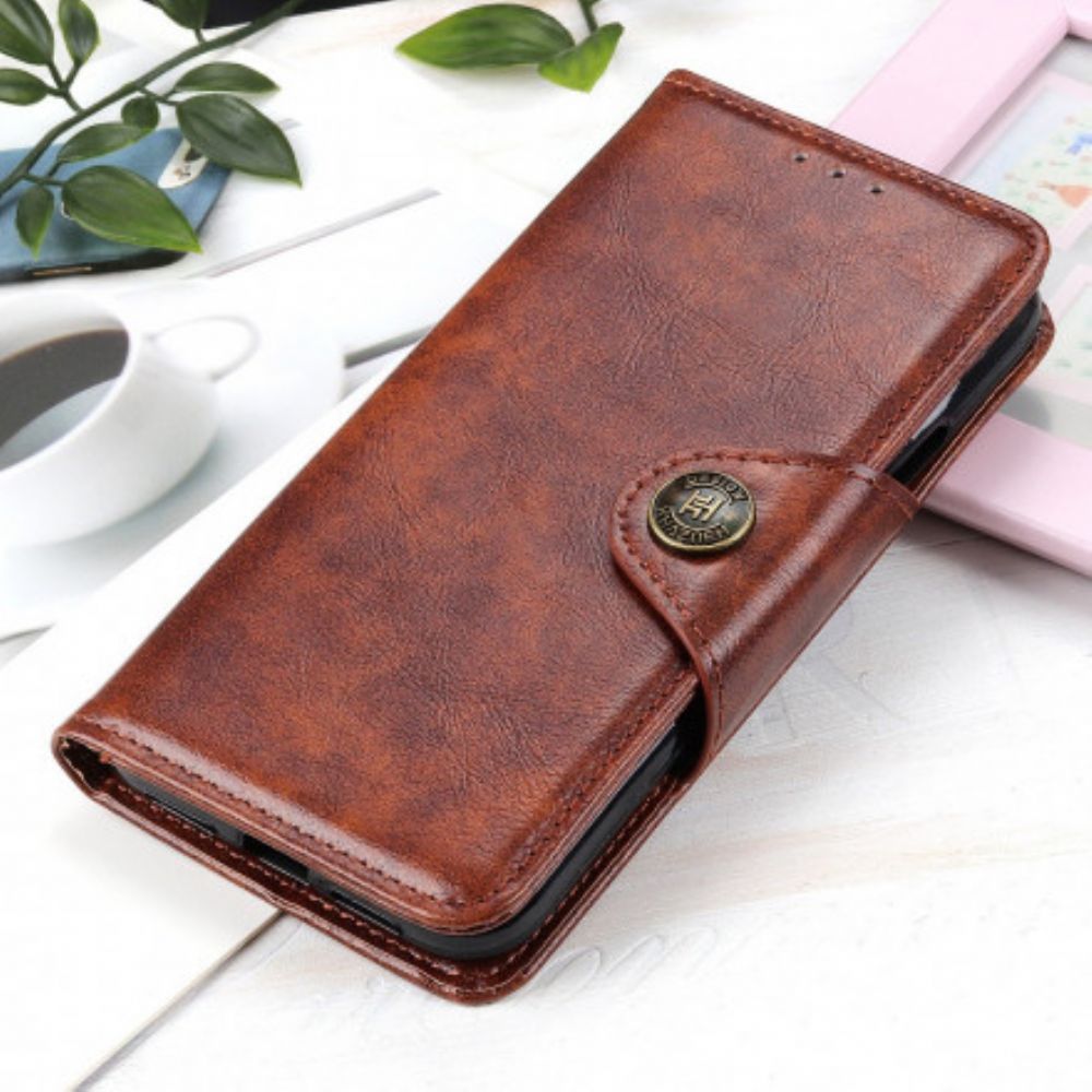 Lederhüllen Für Oppo Reno 6 5G Kunstlederknopf Vintage