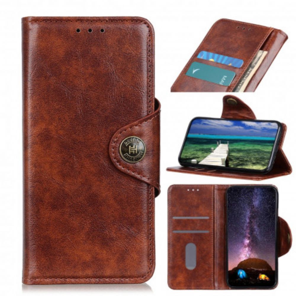 Lederhüllen Für Oppo Reno 6 5G Kunstlederknopf Vintage