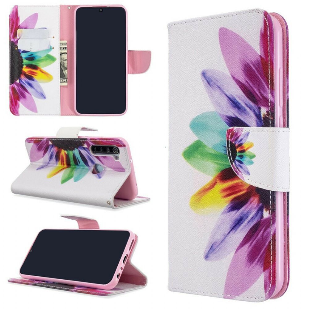 Flip Case Für Xiaomi Redmi Note 8T Aquarell Blume