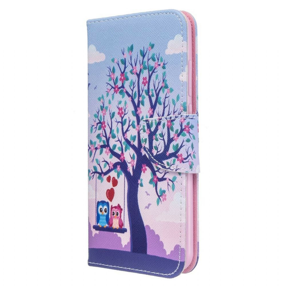 Flip Case Für Xiaomi Redmi Note 8T Eulen Auf Der Schaukel
