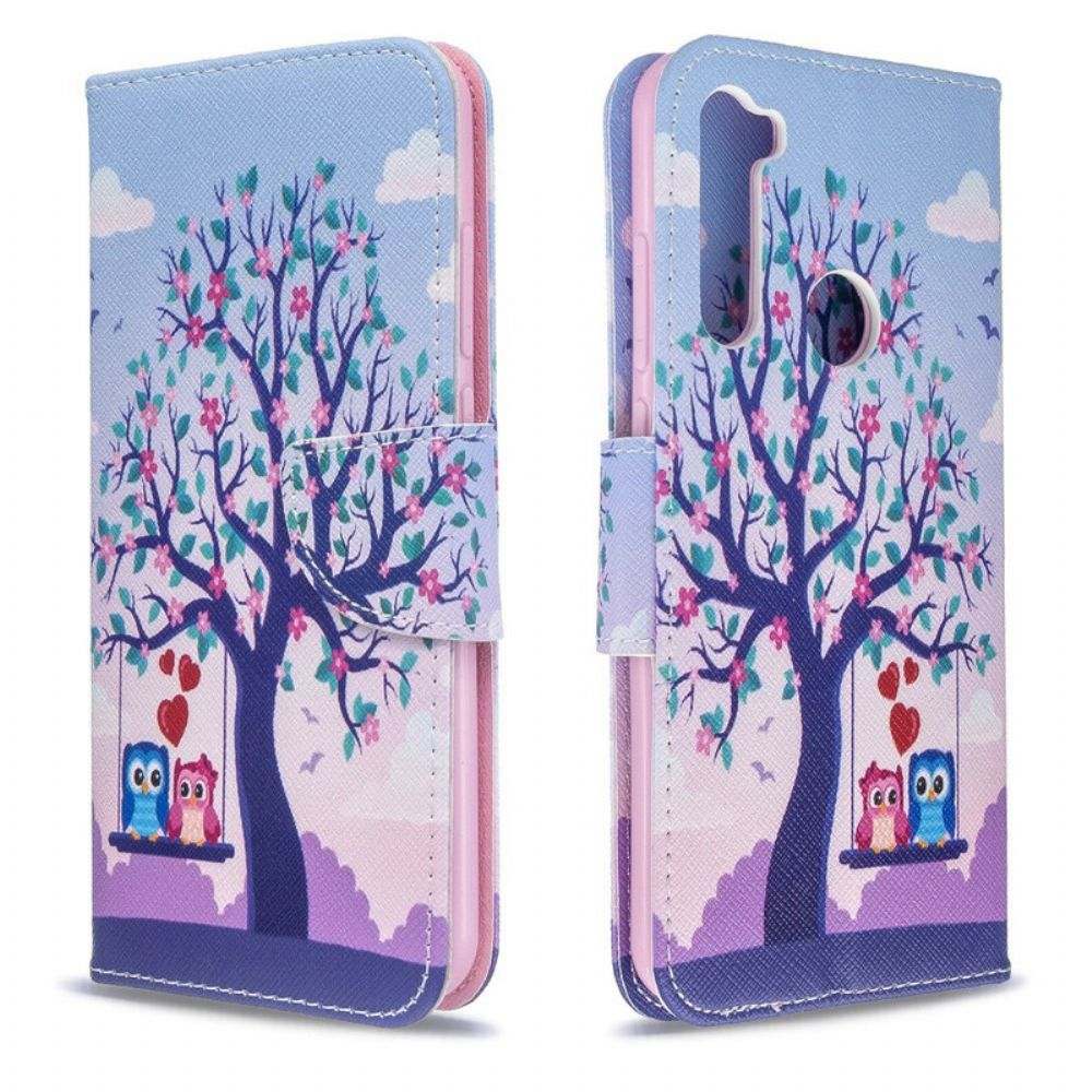 Flip Case Für Xiaomi Redmi Note 8T Eulen Auf Der Schaukel