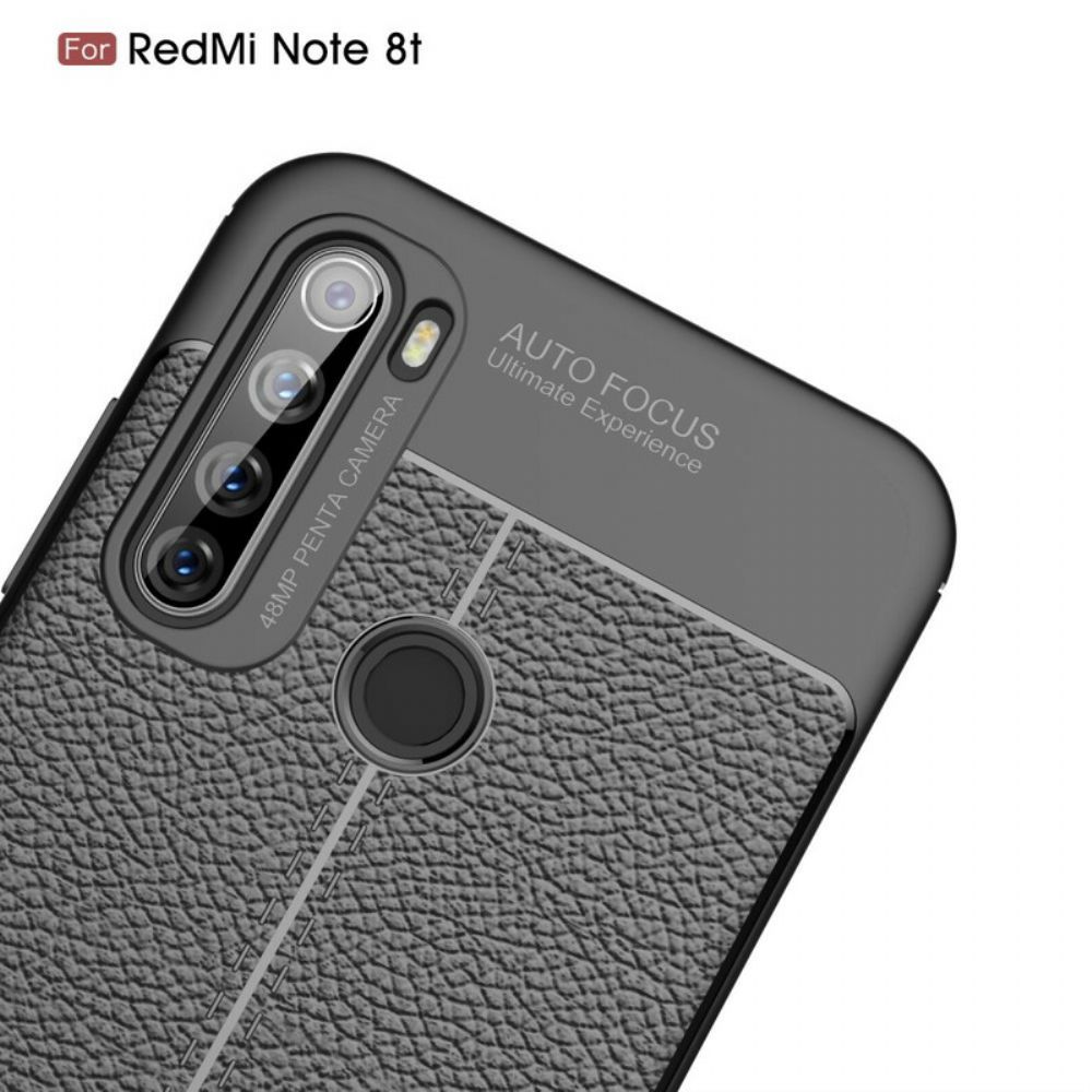 Hülle Für Xiaomi Redmi Note 8T Doppellinie Litschi-leder-effekt