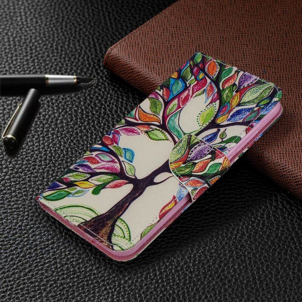 Lederhüllen Für Xiaomi Redmi Note 8T Farbiger Baum
