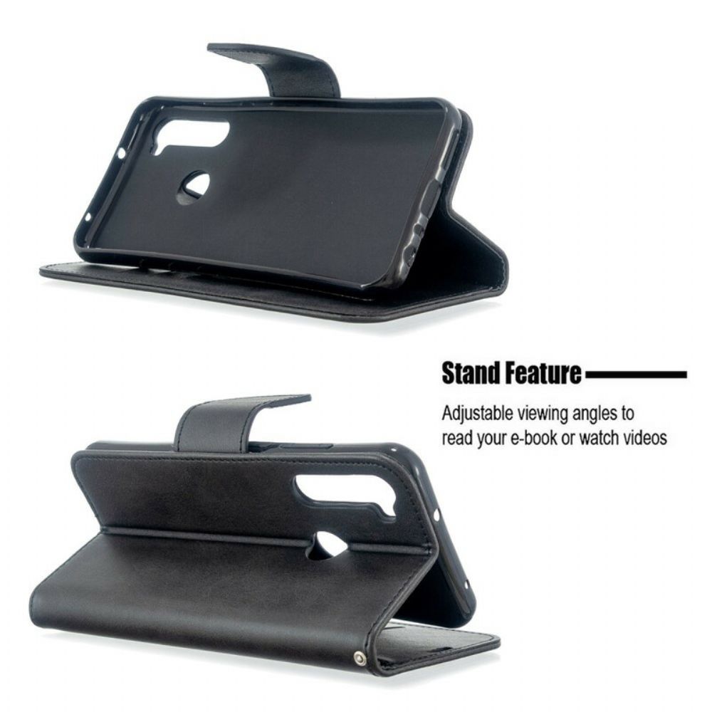 Lederhüllen Für Xiaomi Redmi Note 8T Flip Case Glatte Schräge Klappe