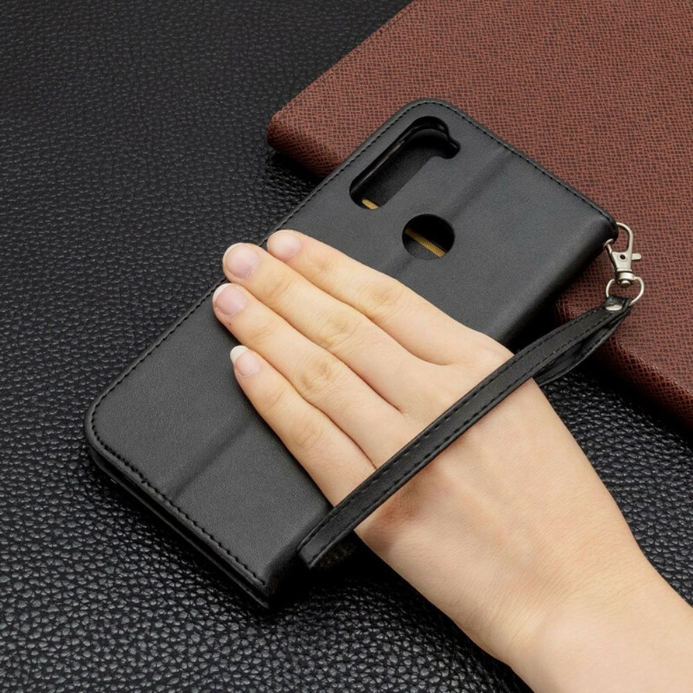Lederhüllen Für Xiaomi Redmi Note 8T Flip Case Glatte Schräge Klappe