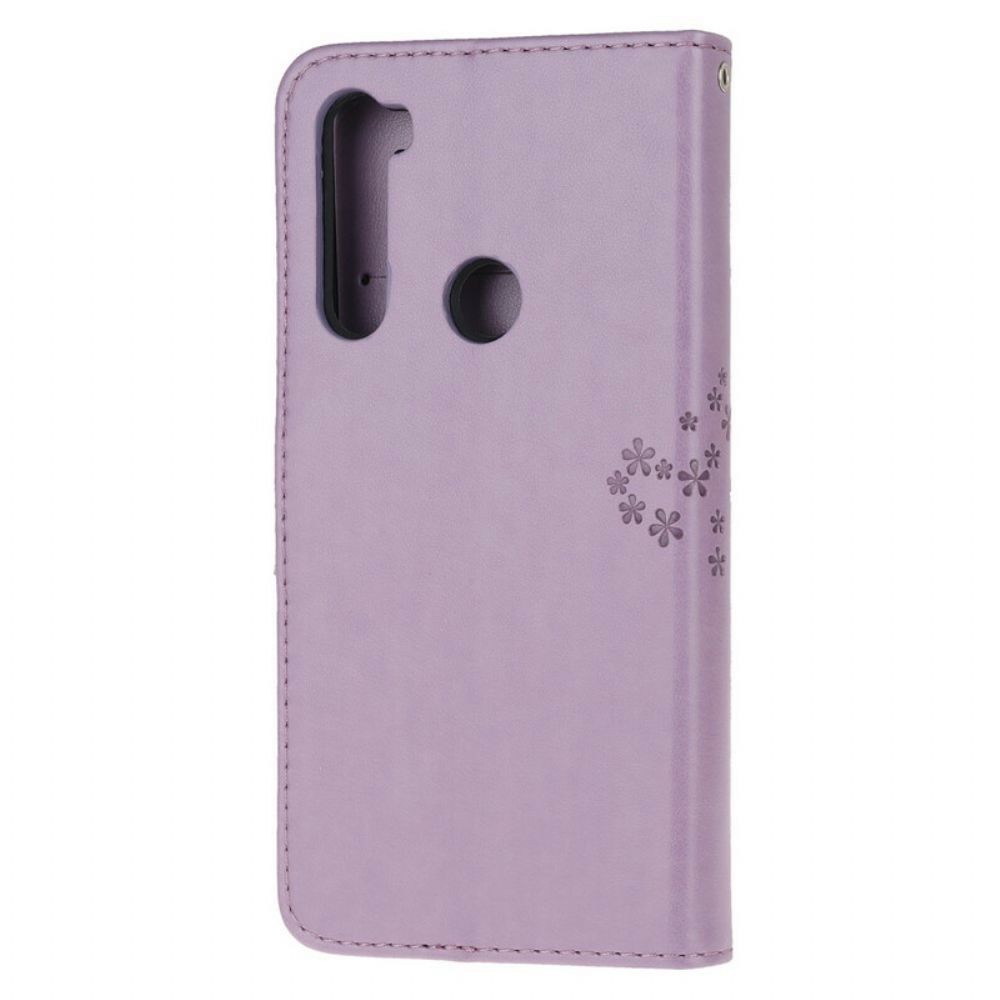 Lederhüllen Für Xiaomi Redmi Note 8T Mit Kordel Baum Und Riemcheneulen