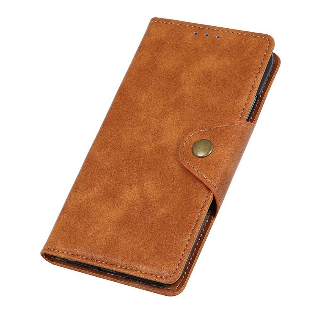 Lederhüllen Für Xiaomi Redmi Note 8T Vintage Kunstleder Und Knopf