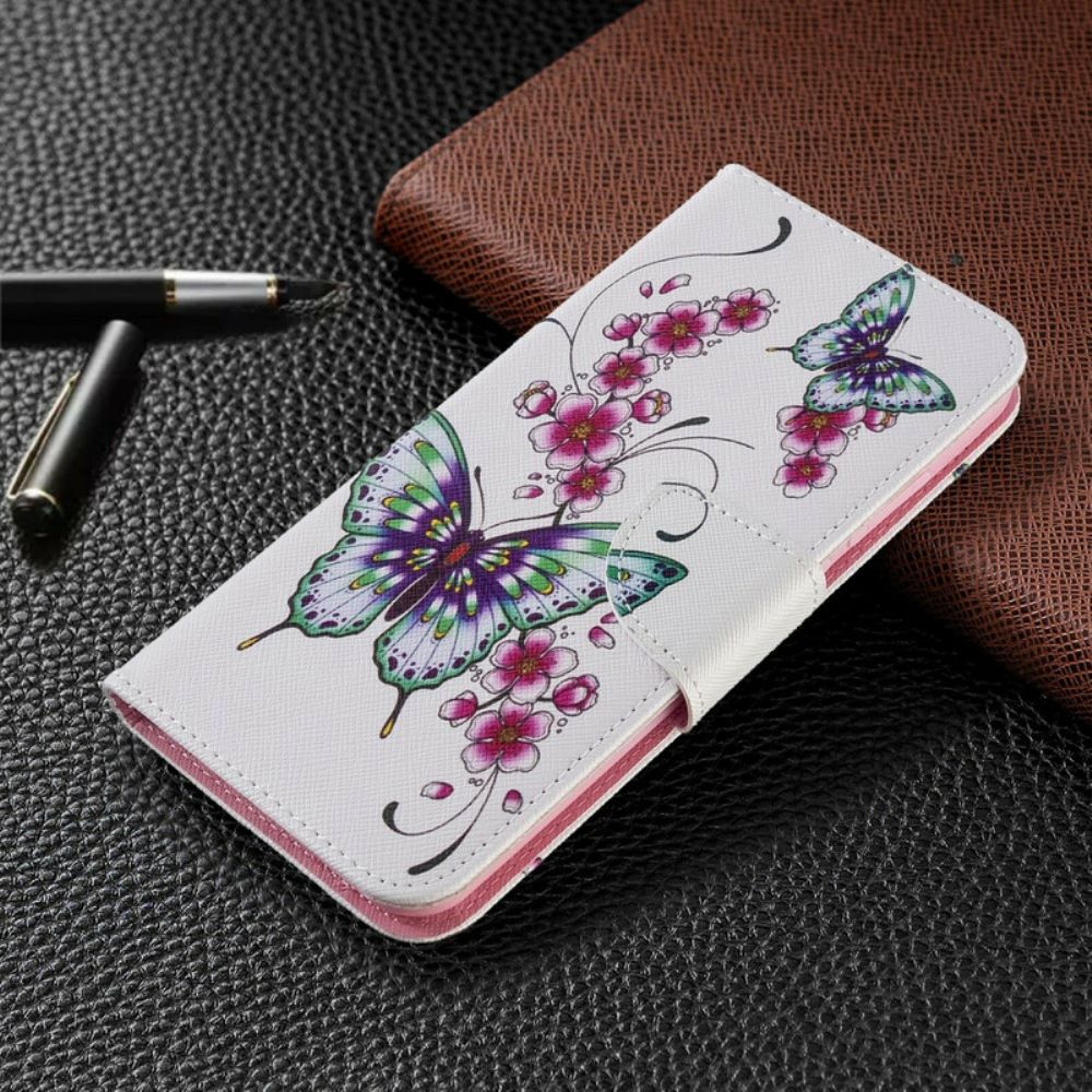 Lederhüllen Für Xiaomi Redmi Note 8T Wunderbare Schmetterlinge