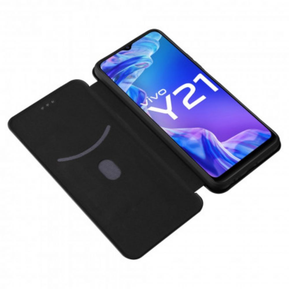 Schutzhülle Für Vivo Y33s / Y21 / Y21s Flip Case Farbiges Carbon-silikon