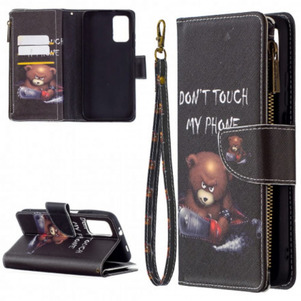Flip Case Für Poco M3 Bärentasche Mit Reißverschluss