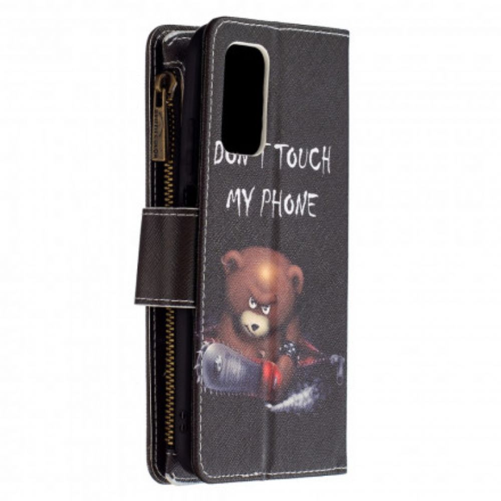 Flip Case Für Poco M3 Bärentasche Mit Reißverschluss
