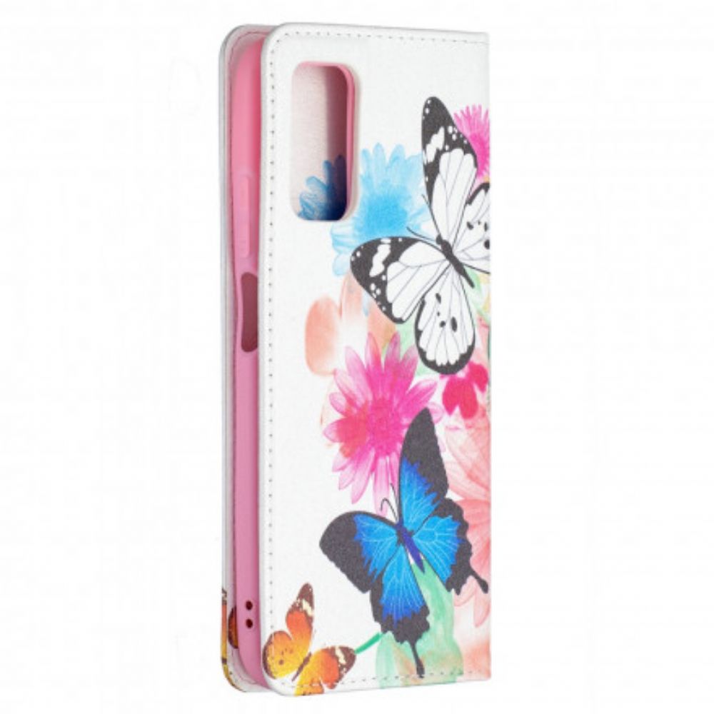 Schutzhülle Für Poco M3 Flip Case Bunte Schmetterlinge