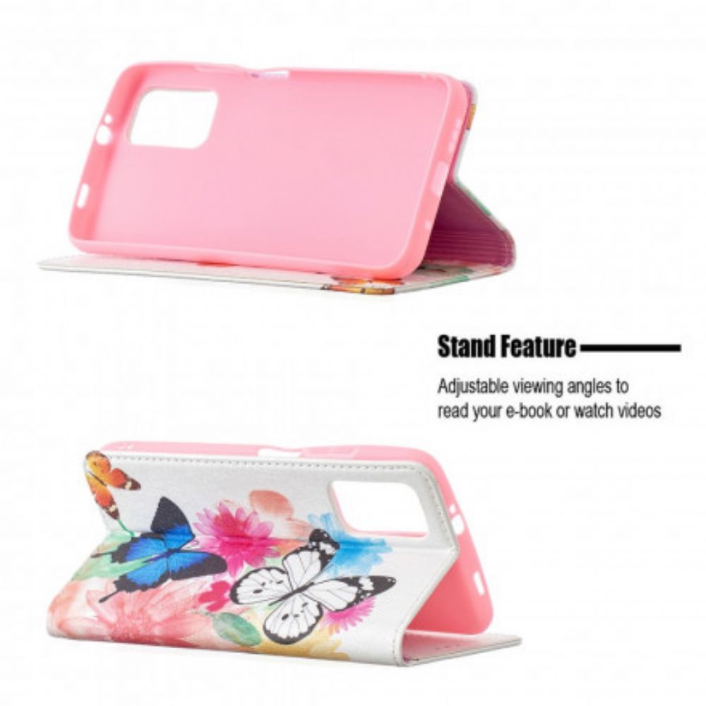 Schutzhülle Für Poco M3 Flip Case Bunte Schmetterlinge