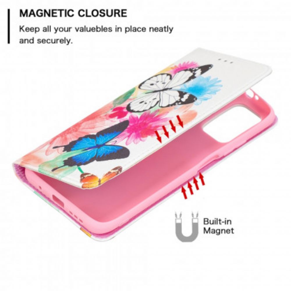 Schutzhülle Für Poco M3 Flip Case Bunte Schmetterlinge