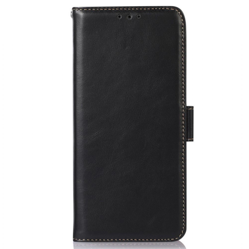 Flip Case Für Realme GT2 Pro Echtes Leder