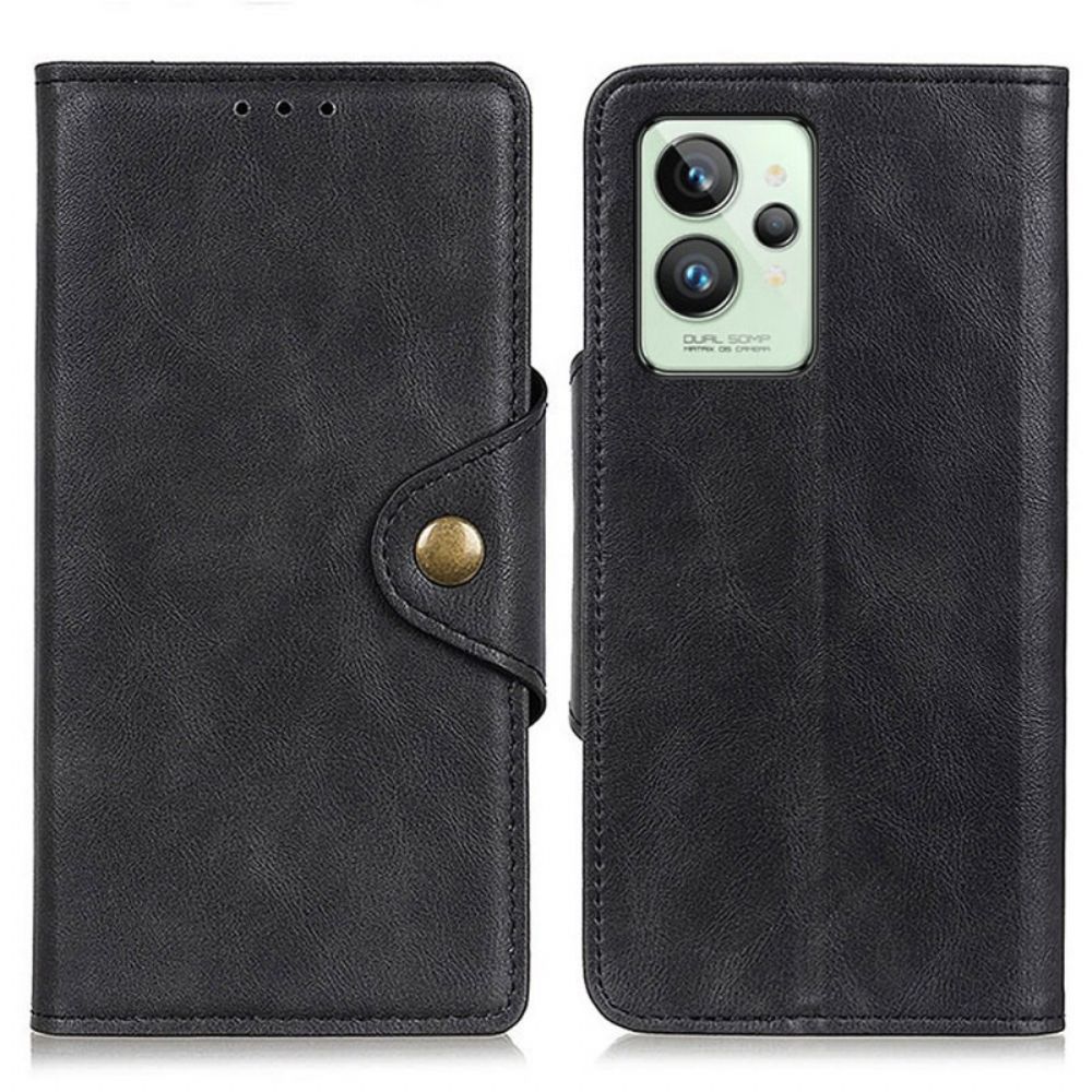 Flip Case Für Realme GT2 Pro Kunstlederknopf