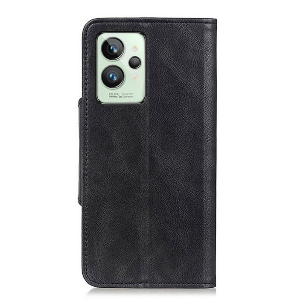 Flip Case Für Realme GT2 Pro Kunstlederknopf