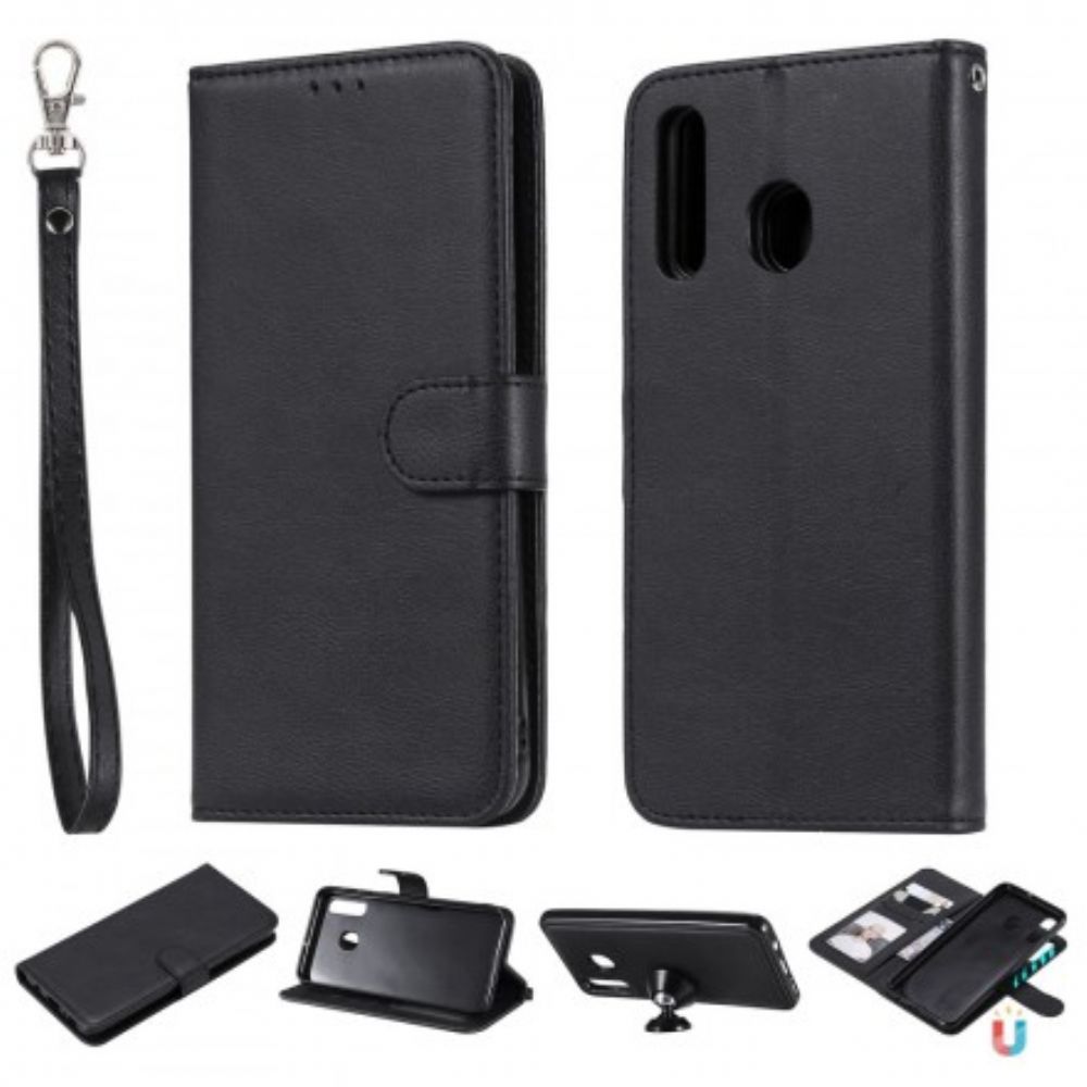 Flip Case Für Samsung Galaxy A50 Mit Kordel Armband Lederoptik