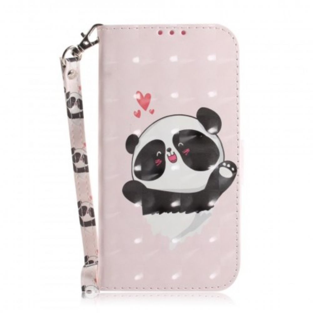 Flip Case Für Samsung Galaxy A50 Mit Kordel Panda-liebesband
