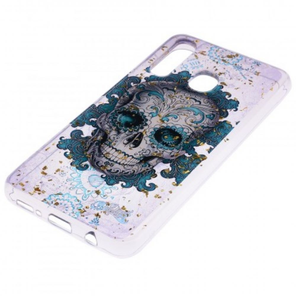 Hülle Für Samsung Galaxy A50 Blauer Schädel