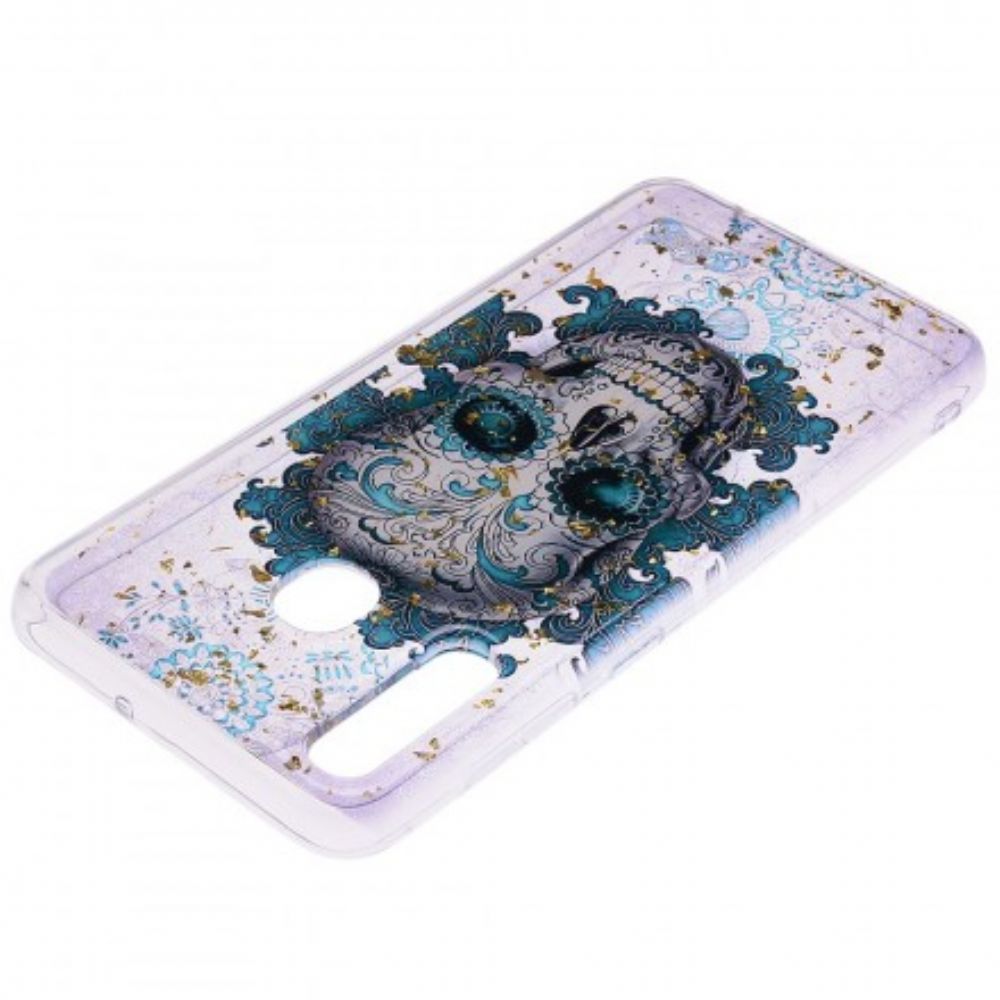 Hülle Für Samsung Galaxy A50 Blauer Schädel