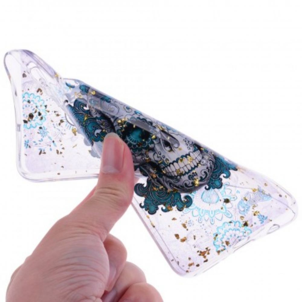 Hülle Für Samsung Galaxy A50 Blauer Schädel